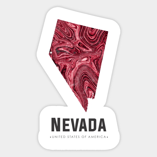 Nevada state map abstract red Sticker by StudioGrafiikka